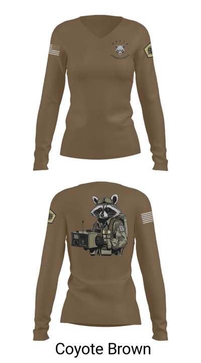 Node 66216 Bandwidth Bandits 75270738 Women's Long Sleeve V-neck Shirt - 17