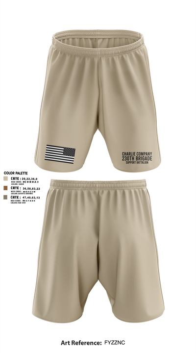 Charlie Company 230th Brigade Support Battalion Athletic Shorts With Pockets - 1