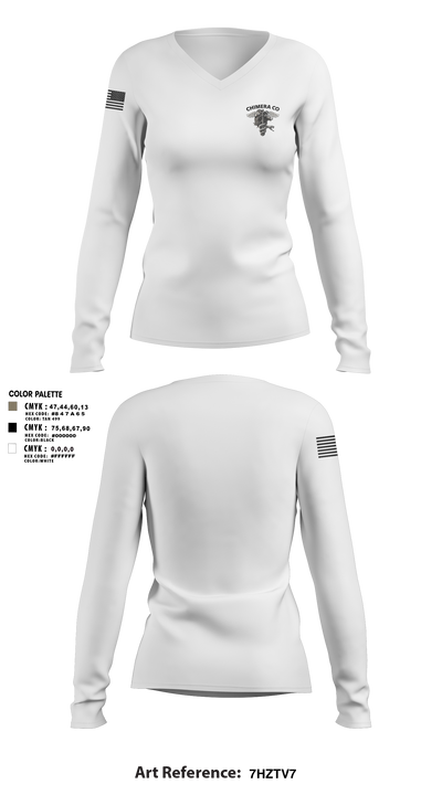 CHIMERA CO Women's Long Sleeve V-neck Shirt - 2