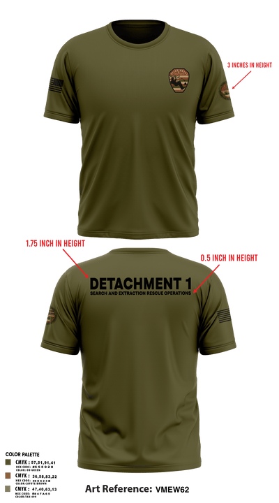 Detachment 1 27221981 Short Sleeve Performance Shirt - 28