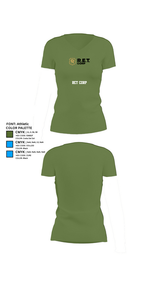 Womens Short Sleeve Vneck Shirt, RET CORP, Police, Teamtime, Team time, sublimation, custom sports apparel, team uniforms, spirit wear, spiritwear, sports uniforms, custom shirts, team store, custom team store, fundraiser sports, apparel fundraiser