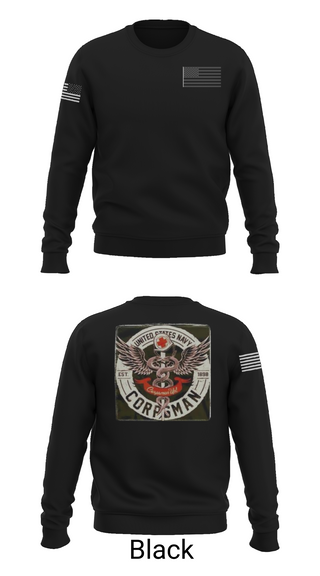 Crew Neck Sweatshirt, Hospital Corpsman, , Teamtime, Team time, sublimation, custom sports apparel, team uniforms, spirit wear, spiritwear, sports uniforms, custom shirts, team store, custom team store, fundraiser sports, apparel fundraiser