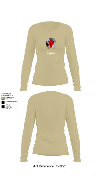 Usasoc 85355509 Women's Long Sleeve V-neck Shirt - 82