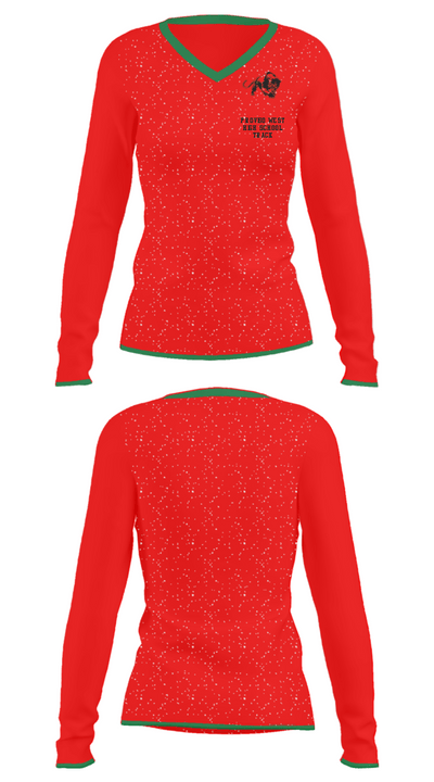 Proviso West High School Track 1287016 Women's Long Sleeve V-neck Shirt - 33