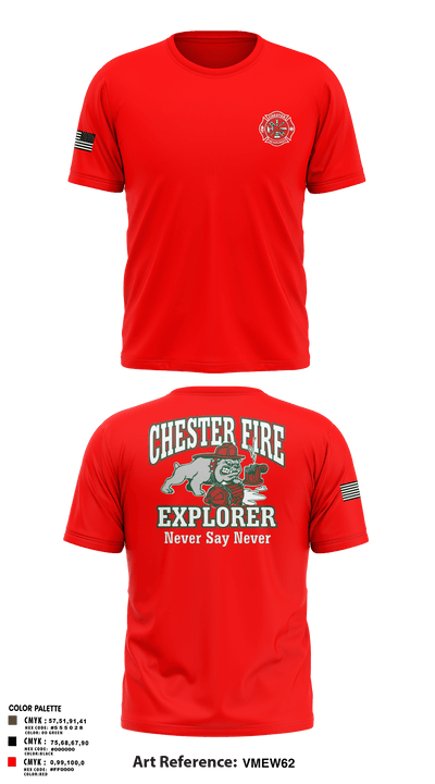 Chester fire explorers 87752590 Short Sleeve Performance Shirt - 4