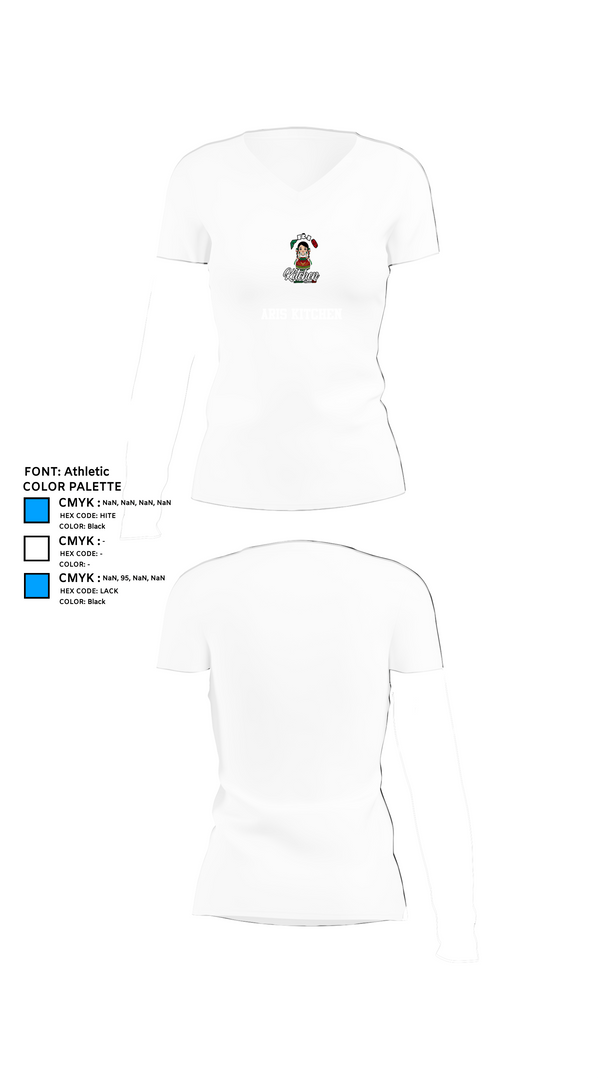 Womens Short Sleeve Vneck Shirt, Aris Kitchen, , Teamtime, Team time, sublimation, custom sports apparel, team uniforms, spirit wear, spiritwear, sports uniforms, custom shirts, team store, custom team store, fundraiser sports, apparel fundraiser