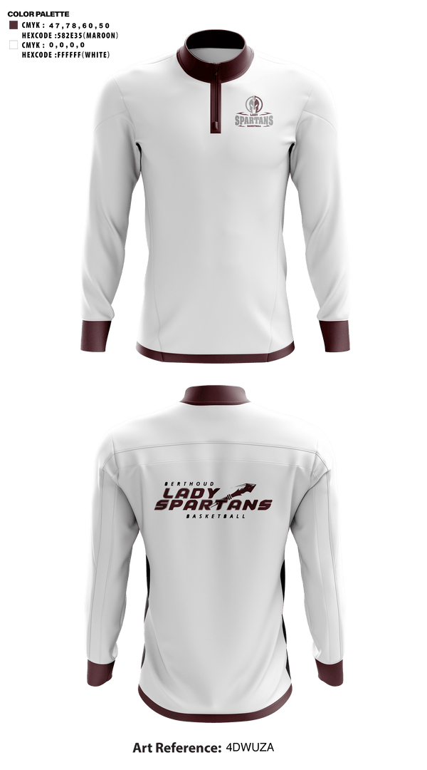 Quarter Zip Jacket, Berthoud High School Basketball, Women's Basketball, Teamtime, Team time, sublimation, custom sports apparel, team uniforms, spirit wear, spiritwear, sports uniforms, custom shirts, team store, custom team store, fundraiser sports, apparel fundraiser
