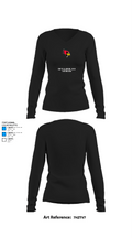 Central Junior High School Golf 27660603 Women's Long Sleeve V-neck Shirt - 34