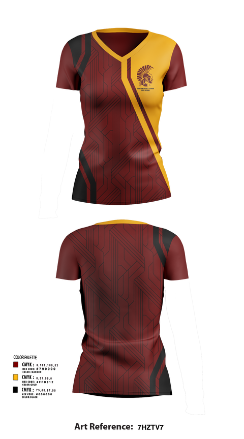 Womens Short Sleeve Vneck Shirt, Stanton County Junior High School, Spirit Store, Teamtime, Team time, sublimation, custom sports apparel, team uniforms, spirit wear, spiritwear, sports uniforms, custom shirts, team store, custom team store, fundraiser sports, apparel fundraiser
