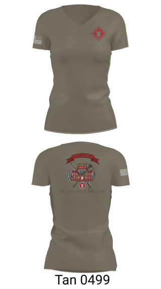 Womens Short Sleeve Vneck Shirt, 264 EN CO, Army, Teamtime, Team time, sublimation, custom sports apparel, team uniforms, spirit wear, spiritwear, sports uniforms, custom shirts, team store, custom team store, fundraiser sports, apparel fundraiser