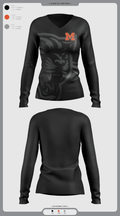 Milton Area Black Panthers 88369050 Women's Long Sleeve V-neck Shirt - 1