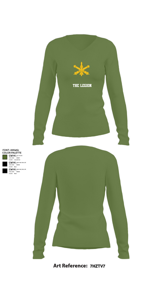 Womens Long Sleeve Vneck Shirt, The Legion, , Teamtime, Team time, sublimation, custom sports apparel, team uniforms, spirit wear, spiritwear, sports uniforms, custom shirts, team store, custom team store, fundraiser sports, apparel fundraiser