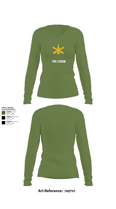 The Legion 97243463 Women's Long Sleeve V-neck Shirt - 42