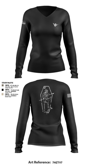 Womens Long Sleeve Vneck Shirt, The Tac Shack, , Teamtime, Team time, sublimation, custom sports apparel, team uniforms, spirit wear, spiritwear, sports uniforms, custom shirts, team store, custom team store, fundraiser sports, apparel fundraiser