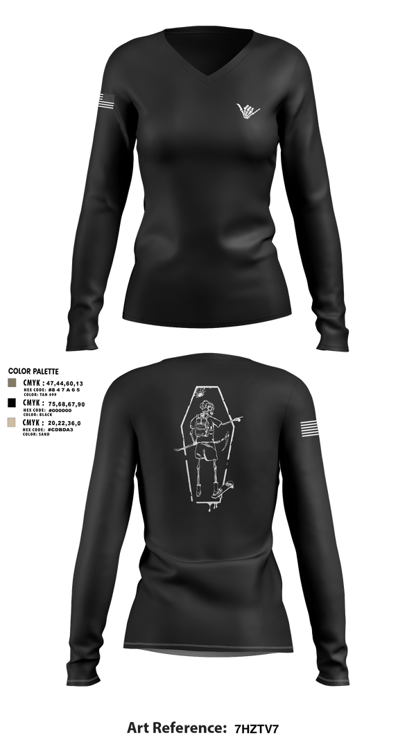 Womens Long Sleeve Vneck Shirt, The Tac Shack, , Teamtime, Team time, sublimation, custom sports apparel, team uniforms, spirit wear, spiritwear, sports uniforms, custom shirts, team store, custom team store, fundraiser sports, apparel fundraiser