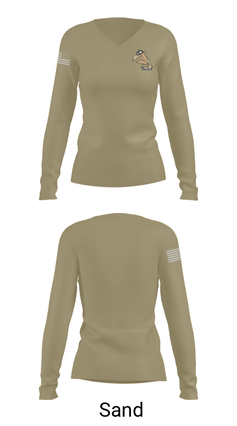 Women's Long Sleeve Vneck Shirt, GrumpyOLVets, Army, Teamtime, Team time, sublimation, custom sports apparel, team uniforms, spirit wear, spiritwear, sports uniforms, custom shirts, team store, custom team store, fundraiser sports, apparel fundraiser