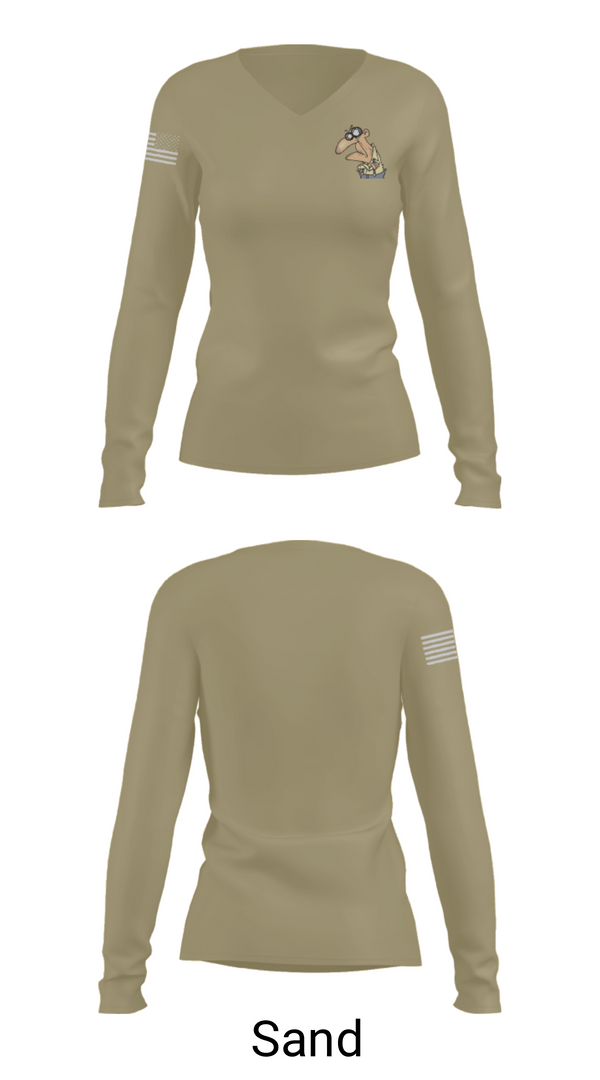Women's Long Sleeve Vneck Shirt, GrumpyOLVets, Army, Teamtime, Team time, sublimation, custom sports apparel, team uniforms, spirit wear, spiritwear, sports uniforms, custom shirts, team store, custom team store, fundraiser sports, apparel fundraiser