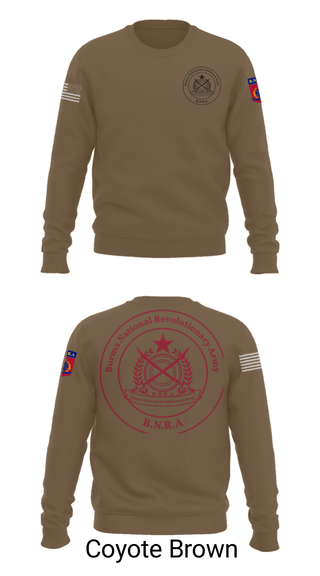 Crew Neck Sweatshirt, B.N.R.A, Army, Teamtime, Team time, sublimation, custom sports apparel, team uniforms, spirit wear, spiritwear, sports uniforms, custom shirts, team store, custom team store, fundraiser sports, apparel fundraiser