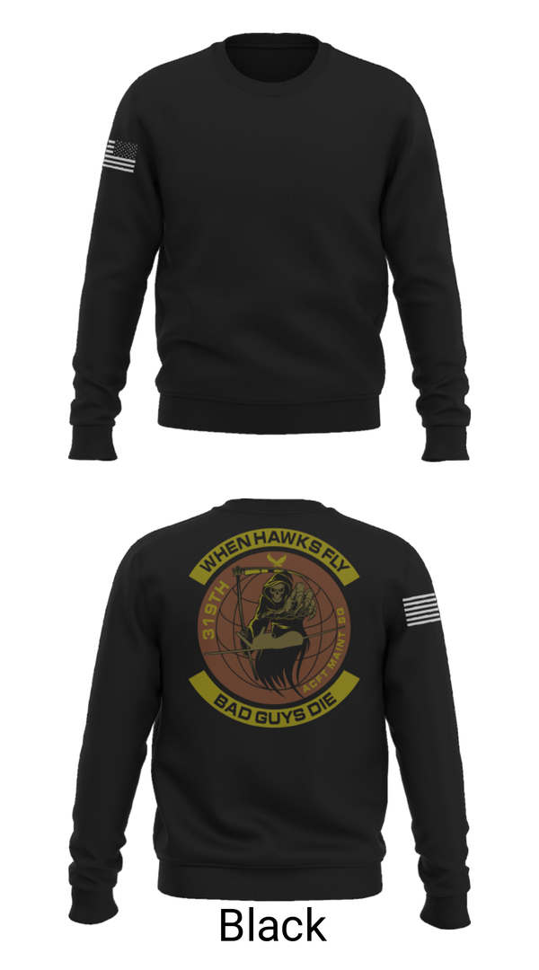 Crew Neck Sweatshirt, 319th Maintenance Squadron, Air Force, Teamtime, Team time, sublimation, custom sports apparel, team uniforms, spirit wear, spiritwear, sports uniforms, custom shirts, team store, custom team store, fundraiser sports, apparel fundraiser