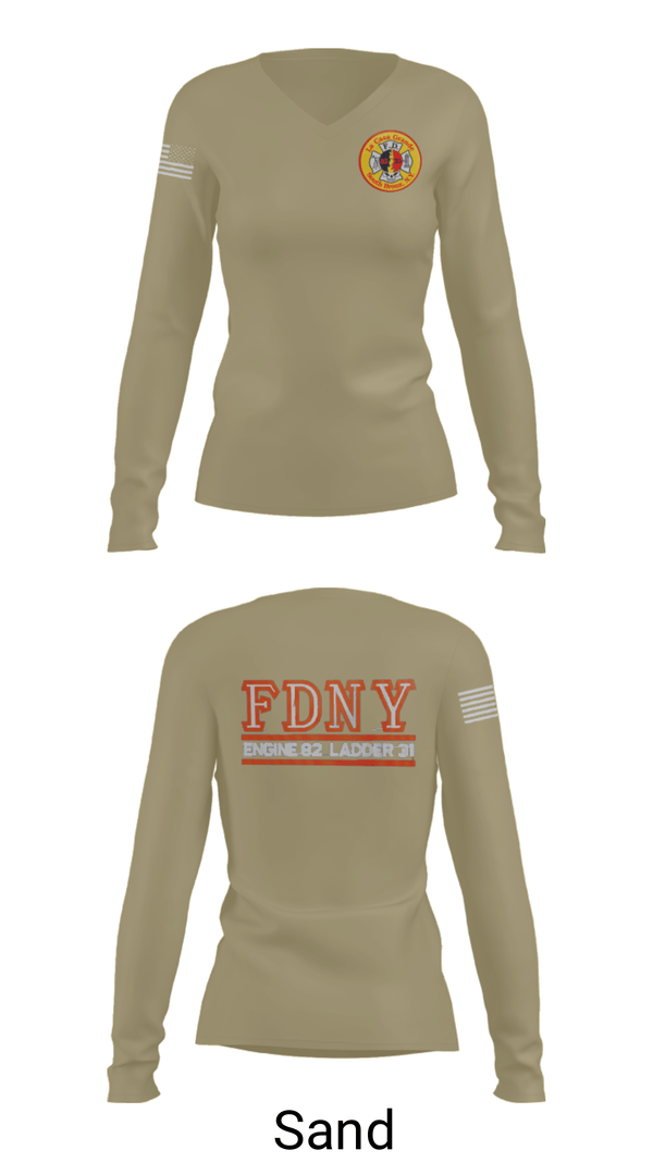 Women's Long Sleeve Vneck Shirt, LA CASA GRANDE E82 and L31, Fire Department, Teamtime, Team time, sublimation, custom sports apparel, team uniforms, spirit wear, spiritwear, sports uniforms, custom shirts, team store, custom team store, fundraiser sports, apparel fundraiser