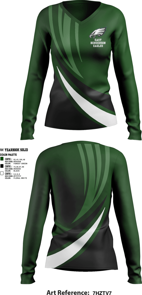 Womens Long Sleeve Vneck Shirt, East Henderson Eagles, Women's Volleyball, Teamtime, Team time, sublimation, custom sports apparel, team uniforms, spirit wear, spiritwear, sports uniforms, custom shirts, team store, custom team store, fundraiser sports, apparel fundraiser