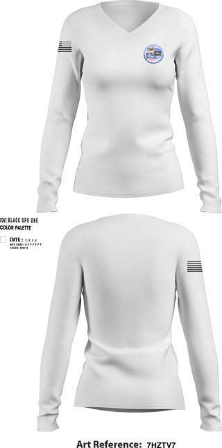 Womens Long Sleeve Vneck Shirt, POLARS, Air Force, Teamtime, Team time, sublimation, custom sports apparel, team uniforms, spirit wear, spiritwear, sports uniforms, custom shirts, team store, custom team store, fundraiser sports, apparel fundraiser