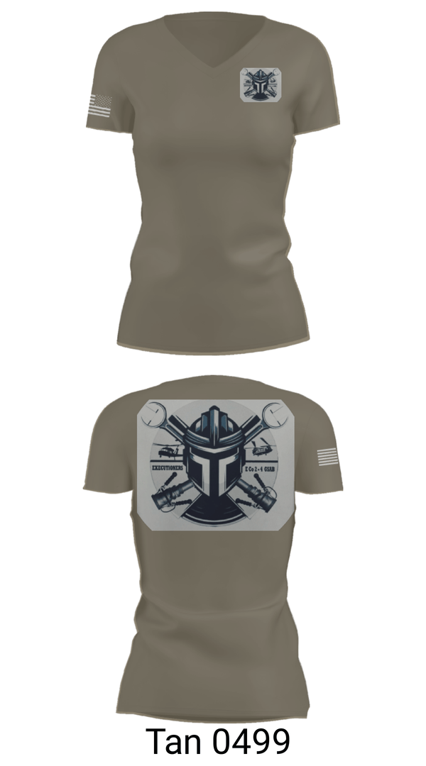 Women's Short Sleeve Vneck Shirt, 2-4 GSAB ECHO CO., Army, Teamtime, Team time, sublimation, custom sports apparel, team uniforms, spirit wear, spiritwear, sports uniforms, custom shirts, team store, custom team store, fundraiser sports, apparel fundraiser