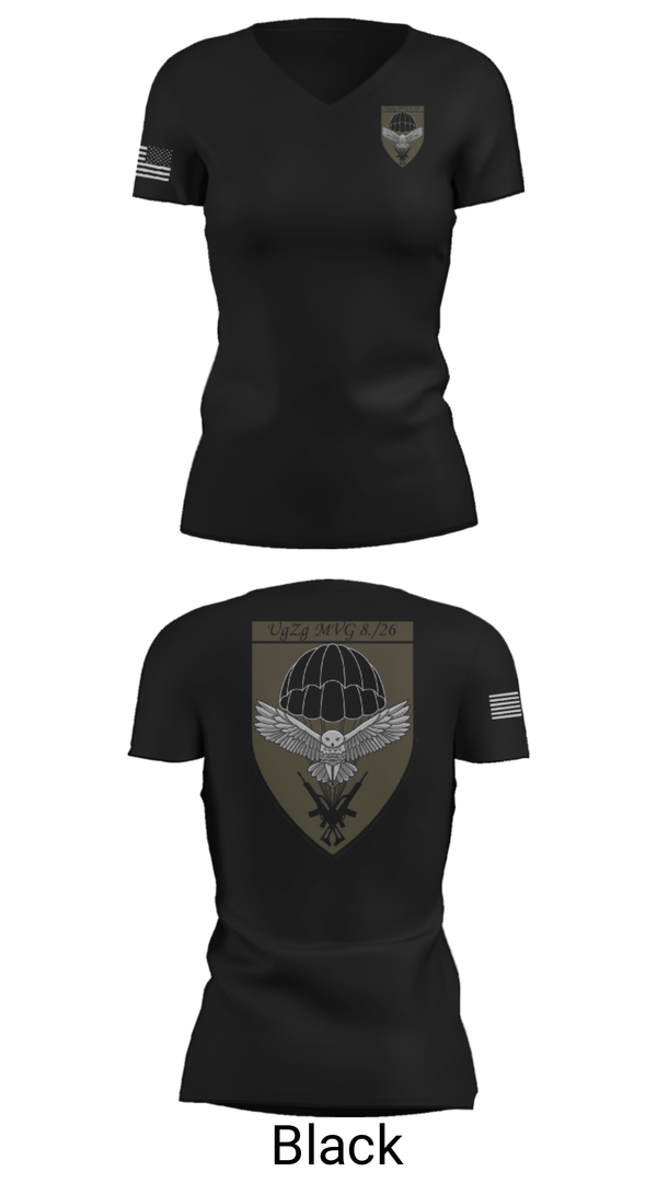 Womens Short Sleeve Vneck Shirt, 8.FschJgRgt 26, Army, Teamtime, Team time, sublimation, custom sports apparel, team uniforms, spirit wear, spiritwear, sports uniforms, custom shirts, team store, custom team store, fundraiser sports, apparel fundraiser