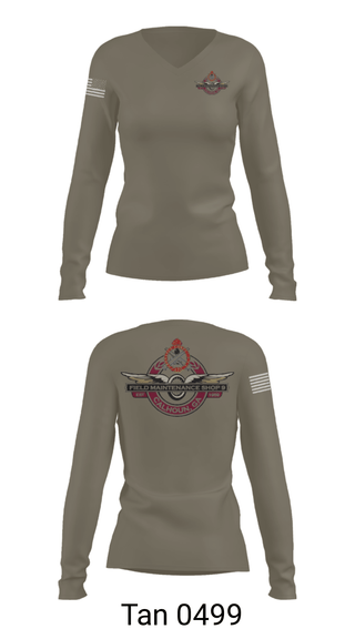 Women's Long Sleeve Vneck Shirt, FMS Calhoun, National Guard, Teamtime, Team time, sublimation, custom sports apparel, team uniforms, spirit wear, spiritwear, sports uniforms, custom shirts, team store, custom team store, fundraiser sports, apparel fundraiser