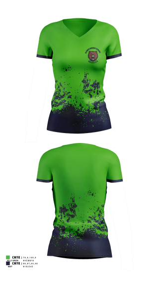 Womens Short Sleeve Vneck Shirt, Clover Garden School Grizzlies, Spirit Store, Teamtime, Team time, sublimation, custom sports apparel, team uniforms, spirit wear, spiritwear, sports uniforms, custom shirts, team store, custom team store, fundraiser sports, apparel fundraiser