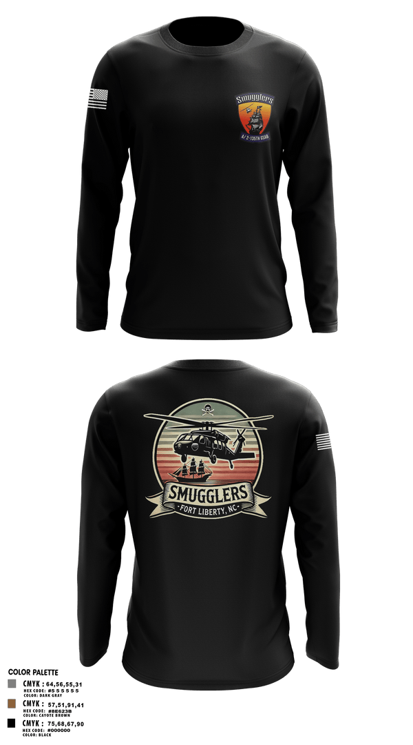 Long Sleeve Performance Shirt, A/2135th GSAB “SMUGGLERS”, Army, Teamtime, Team time, sublimation, custom sports apparel, team uniforms, spirit wear, spiritwear, sports uniforms, custom shirts, team store, custom team store, fundraiser sports, apparel fundraiser