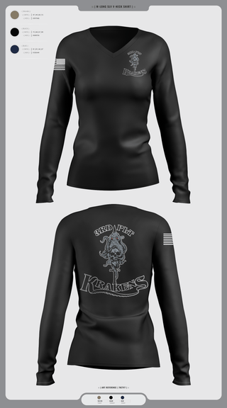 Womens Long Sleeve Vneck Shirt, 3RD PLT95TH CBRN3rd plt, Army, Teamtime, Team time, sublimation, custom sports apparel, team uniforms, spirit wear, spiritwear, sports uniforms, custom shirts, team store, custom team store, fundraiser sports, apparel fundraiser