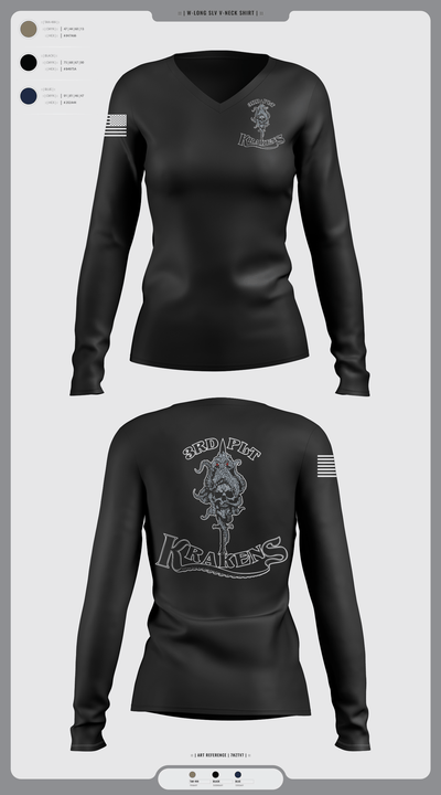 3RD PLT95TH CBRN 57596353 Women's Long Sleeve V-neck Shirt - 2