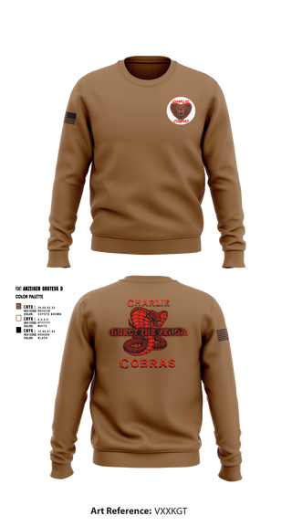 Crew Neck Sweatshirt, Charlie Company Cobras, Army, Teamtime, Team time, sublimation, custom sports apparel, team uniforms, spirit wear, spiritwear, sports uniforms, custom shirts, team store, custom team store, fundraiser sports, apparel fundraiser