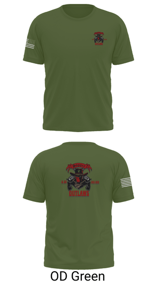 Old School Cotton Feel Shirt, 1st Cav 3rd BEB ACO “Outlaw”, , Teamtime, Team time, sublimation, custom sports apparel, team uniforms, spirit wear, spiritwear, sports uniforms, custom shirts, team store, custom team store, fundraiser sports, apparel fundraiser