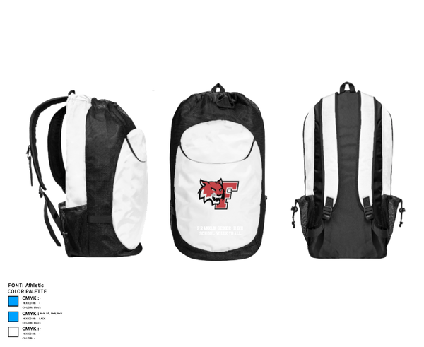 Gear Bag, Franklin Senior High School Volleyball, Women's Volleyball, Teamtime, Team time, sublimation, custom sports apparel, team uniforms, spirit wear, spiritwear, sports uniforms, custom shirts, team store, custom team store, fundraiser sports, apparel fundraiser