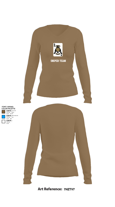 Sniper Team 58955651 Women's Long Sleeve V-neck Shirt - 2