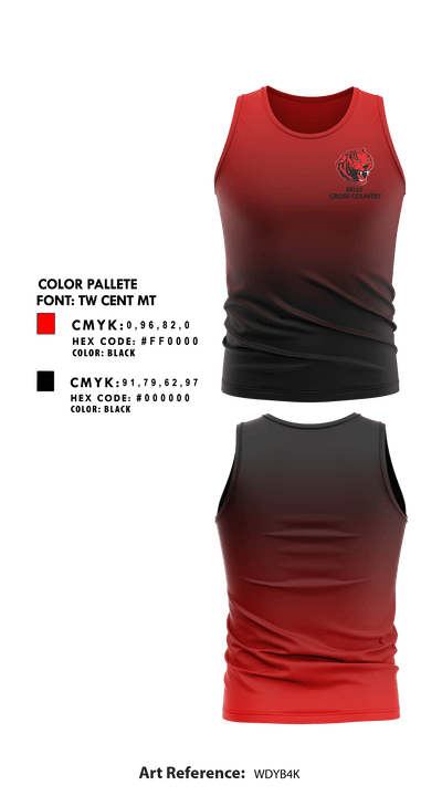Belle High School Cross Country 19189683 Tank Top - 1