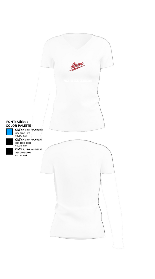 Womens Short Sleeve Vneck Shirt, Apex Steel Ironworks, , Teamtime, Team time, sublimation, custom sports apparel, team uniforms, spirit wear, spiritwear, sports uniforms, custom shirts, team store, custom team store, fundraiser sports, apparel fundraiser