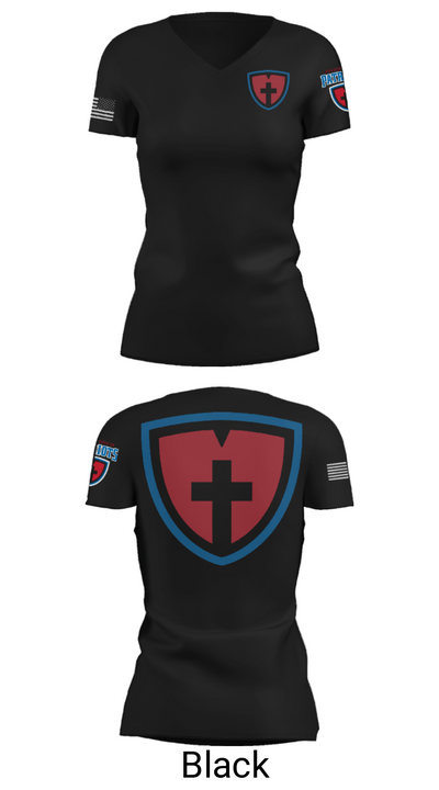 Open Door Christian Schools 18810583 Women's Short Sleeve V-neck Shirt - 38
