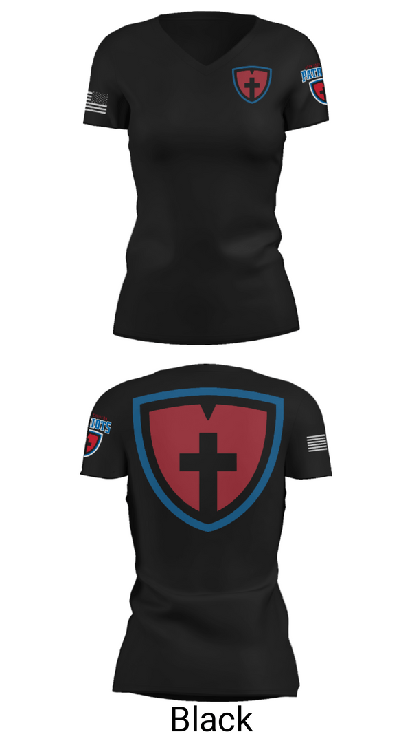 Womens Short Sleeve Vneck Shirt, Open Door Christian Schools, , Teamtime, Team time, sublimation, custom sports apparel, team uniforms, spirit wear, spiritwear, sports uniforms, custom shirts, team store, custom team store, fundraiser sports, apparel fundraiser