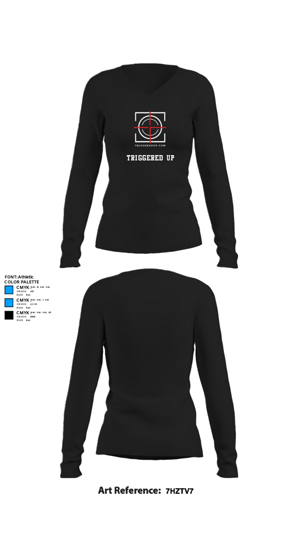 Womens Long Sleeve Vneck Shirt, Triggered up, , Teamtime, Team time, sublimation, custom sports apparel, team uniforms, spirit wear, spiritwear, sports uniforms, custom shirts, team store, custom team store, fundraiser sports, apparel fundraiser