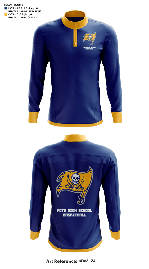 Quarter Zip Jacket, Poth High School Basketball, Men's Basketball, Teamtime, Team time, sublimation, custom sports apparel, team uniforms, spirit wear, spiritwear, sports uniforms, custom shirts, team store, custom team store, fundraiser sports, apparel fundraiser