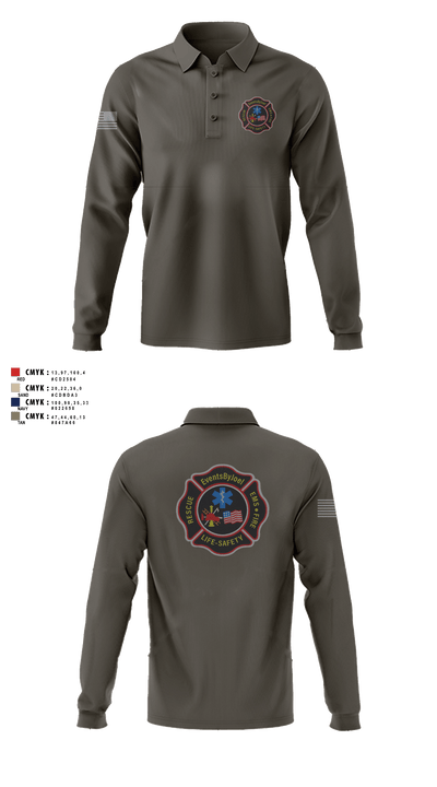 EventsByJoel 45028039 Long Sleeve Performance Polo with Pen Pocket On Sleeve - 2