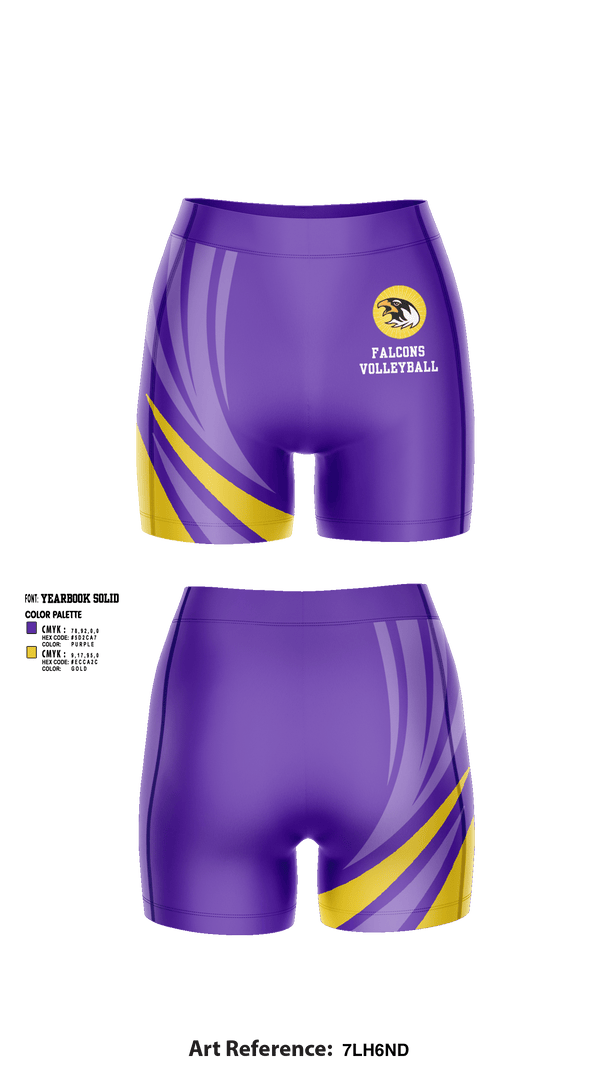 Womens Compression Shorts, Falcons Volleyball, Women's Volleyball, Teamtime, Team time, sublimation, custom sports apparel, team uniforms, spirit wear, spiritwear, sports uniforms, custom shirts, team store, custom team store, fundraiser sports, apparel fundraiser