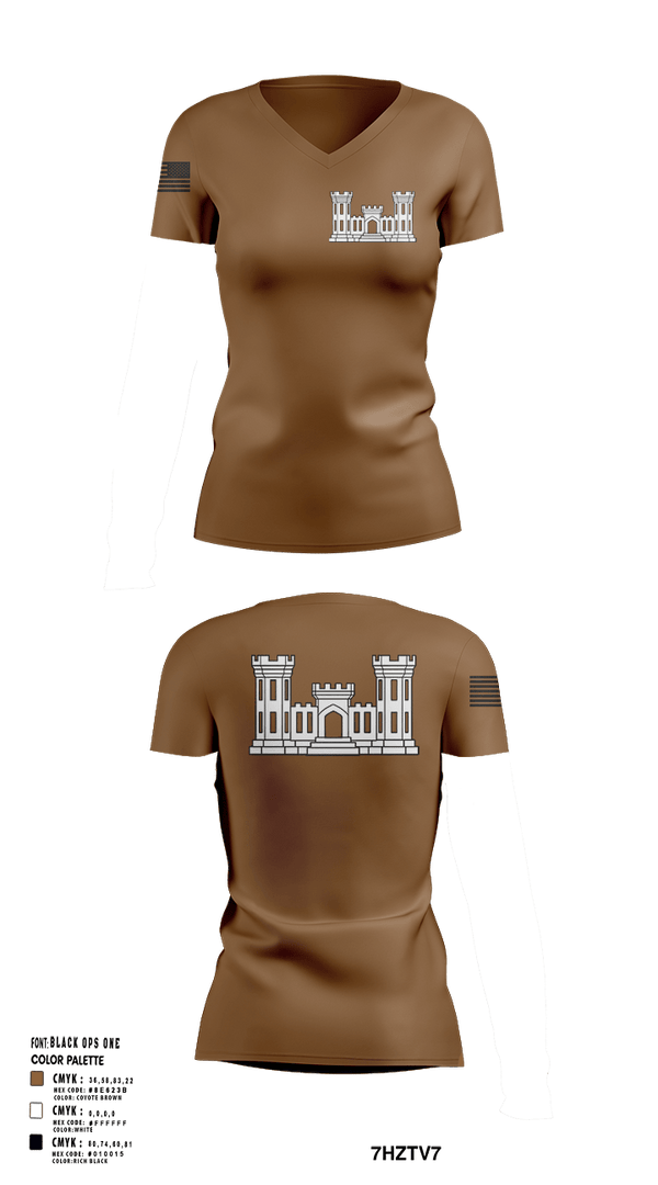 Womens Short Sleeve Vneck Shirt, 250TH ENGINEERING COMPANY, National Guard, Teamtime, Team time, sublimation, custom sports apparel, team uniforms, spirit wear, spiritwear, sports uniforms, custom shirts, team store, custom team store, fundraiser sports, apparel fundraiser