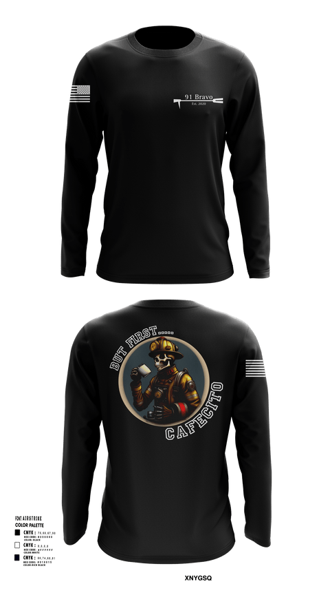 Long Sleeve Performance Shirt, 91 Bravo, Fire Department, Teamtime, Team time, sublimation, custom sports apparel, team uniforms, spirit wear, spiritwear, sports uniforms, custom shirts, team store, custom team store, fundraiser sports, apparel fundraiser