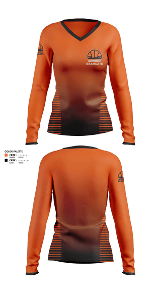Womens Long Sleeve Vneck Shirt, Monroe High School Basketball, Women's Basketball, Teamtime, Team time, sublimation, custom sports apparel, team uniforms, spirit wear, spiritwear, sports uniforms, custom shirts, team store, custom team store, fundraiser sports, apparel fundraiser