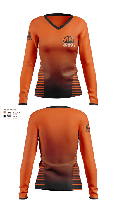 Monroe High School Basketball 86135082 Women's Long Sleeve V-neck Shirt - 1