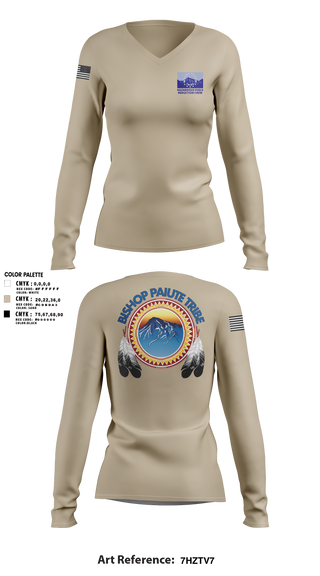 Womens Long Sleeve Vneck Shirt, Bishop Paiute EMO/ Hazardous Fiels Reduction, Fire Department, Teamtime, Team time, sublimation, custom sports apparel, team uniforms, spirit wear, spiritwear, sports uniforms, custom shirts, team store, custom team store, fundraiser sports, apparel fundraiser